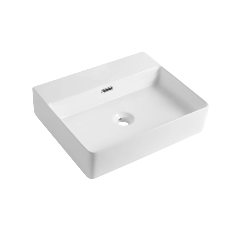 427*417*125mm Gloss White Kliff Fine Ceramic Wall Hung/Above Counter Basin Tap Hole With Overflow 32mm Waste No Tap Hole