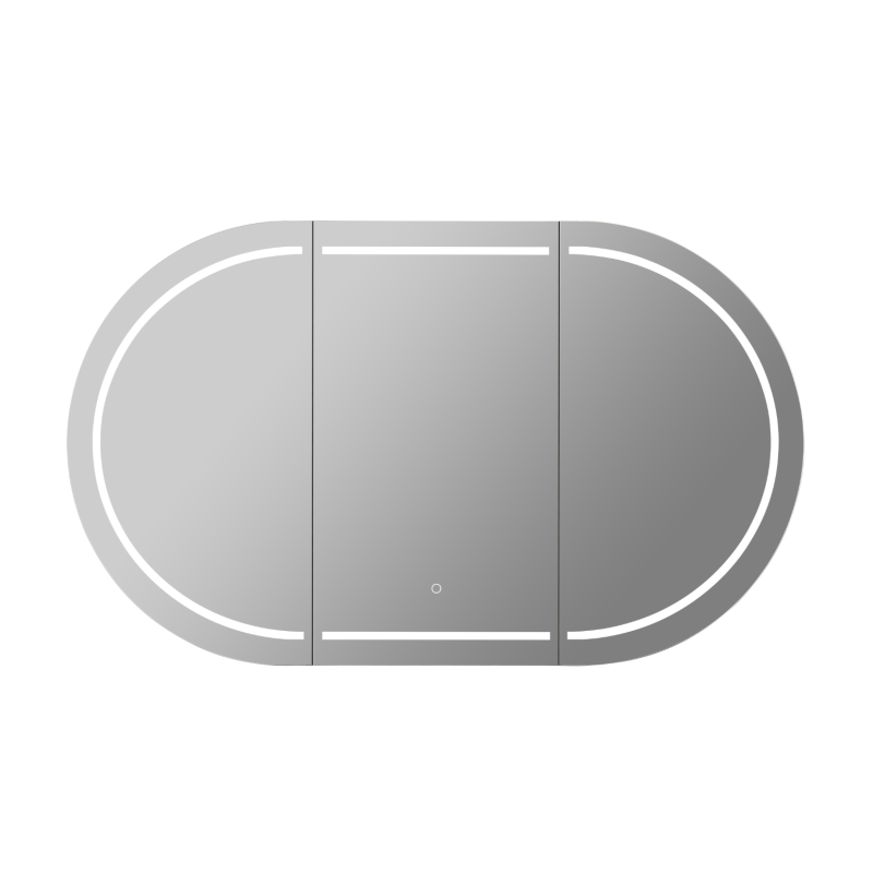 1500X800X155mm Allison Pill LED Shaving Cabinet Matte Black