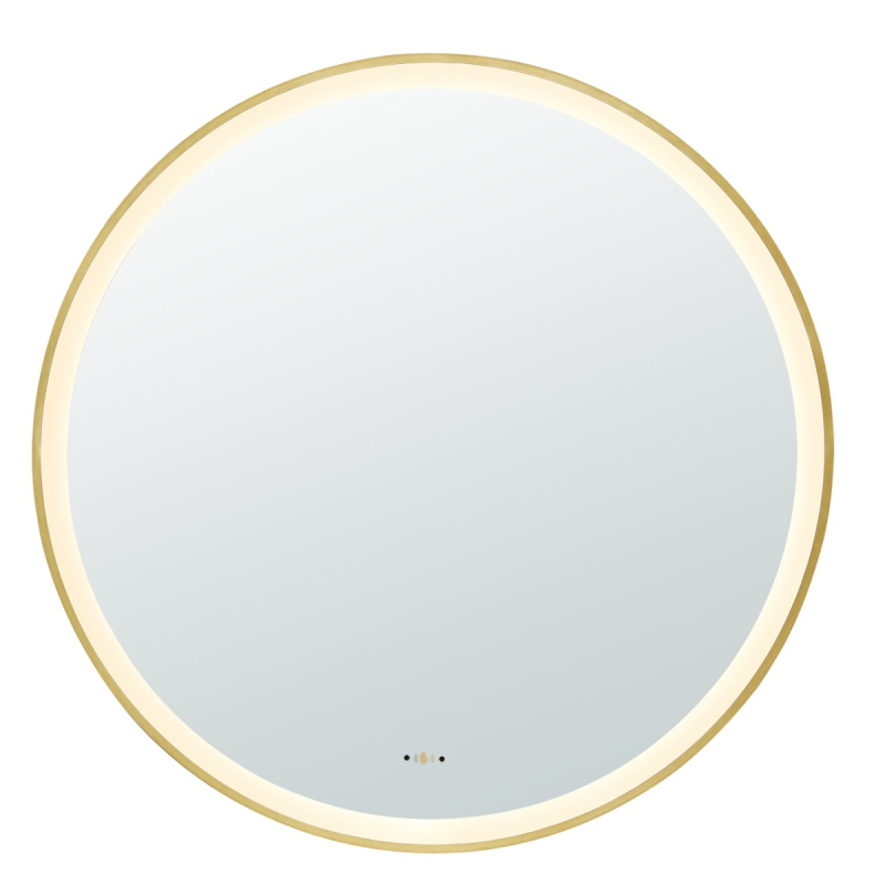 900X900X32mm Brushed Gold Orbis Framed LED Mirror
