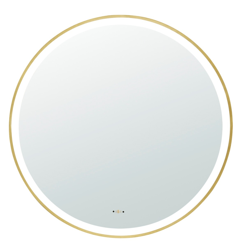600X600X32mm Brushed Gold Orbis Framed LED Mirror