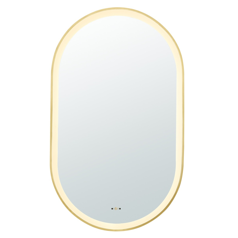 450(W)*900mm(H) Brushed Gold Ellips Framed LED Mirror