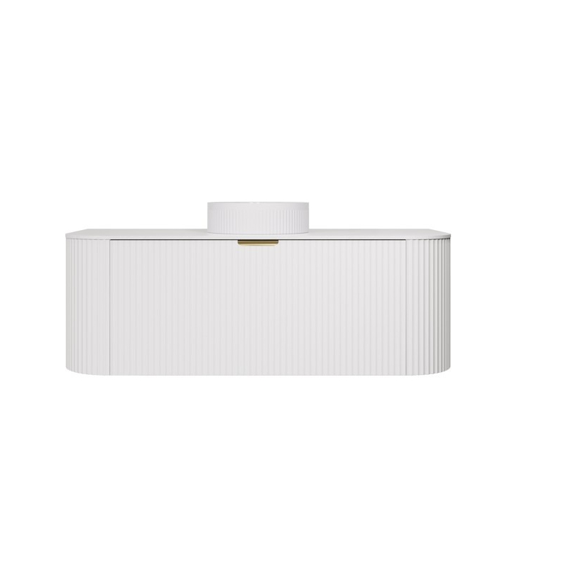 1190X455X400mm Matte White Agena Modern Fluted Wall Hung Vanity PVC Cabinet