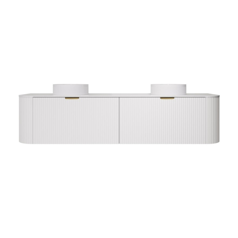 1790X455X400mm Matte White Agena Modern Fluted Wall Hung Vanity PVC Cabinet
