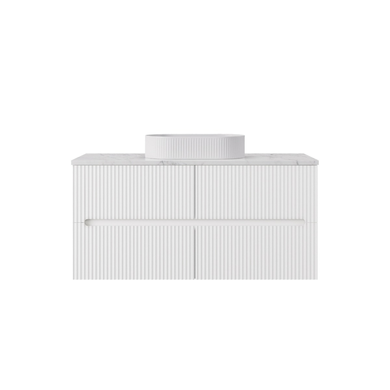 1190*455*540mm Matte White Cabarita Morden Wall Hung PVC Cabinet For Single Bowl Only