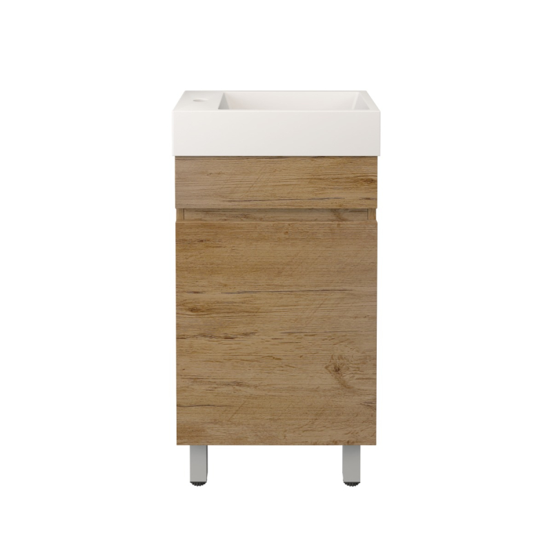 420X250X500mm Camden Modern Free Standing Cabinet Prime Oak Soft Closing Finger Pull Doors