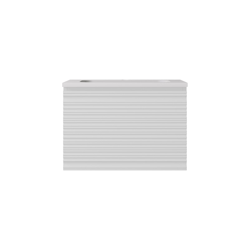 590x455x400mm Matte White Sedona Modern Fluted Wall Hung PVC Cabinet