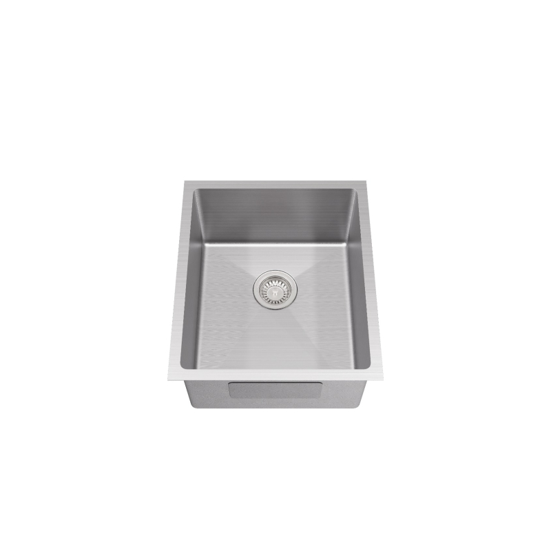 Bowl Size:340X400X230mm Overall Size:380X440X230mm Brushed Stainless Steel Kliff Hand Made Stainless Steel Sinks