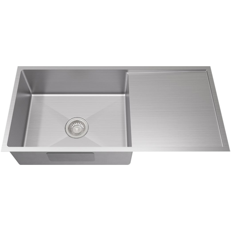 Bowl Size:340X340X230mm Overall Size:1140X450X230mm Brushed Staineless Steel Kliff Hand Made Stainless Steel Sinks