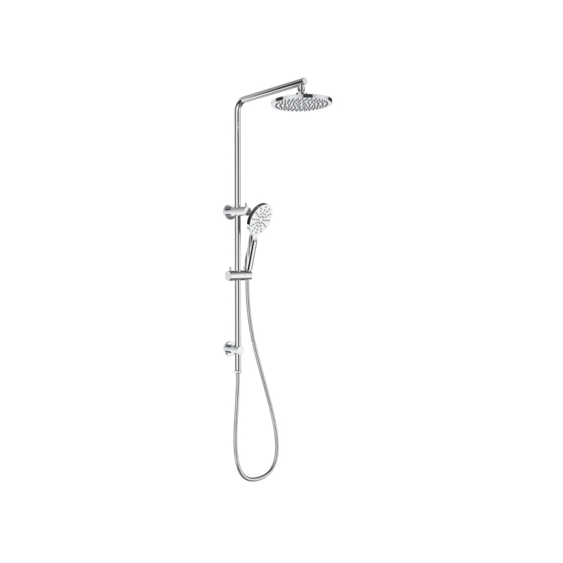 New Cora II Round Brass Multifunction Shower Set Chrome,200mm Plastic Shower Head