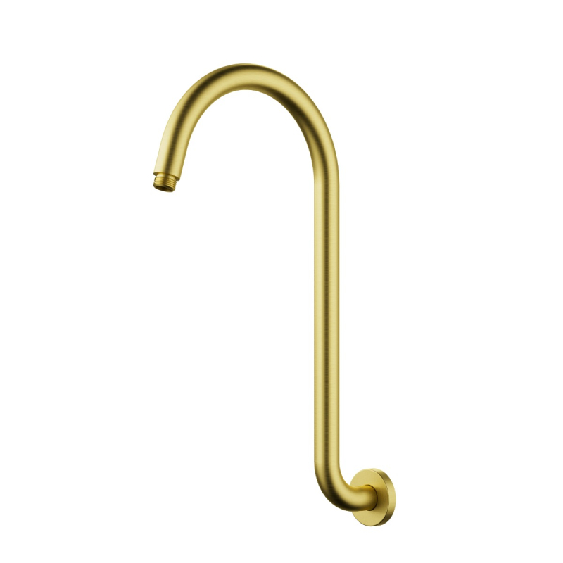 Clasico Gooseneck  Shower Arm High Rise Brushed Gold