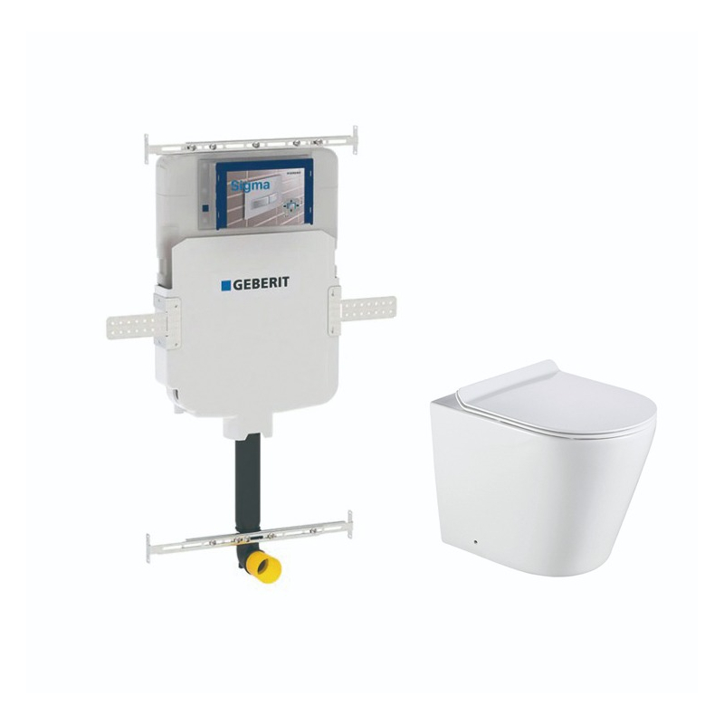 Agena Sigma Inwall Floor Toilet Suite Rimless Wall Faced Floor Pan