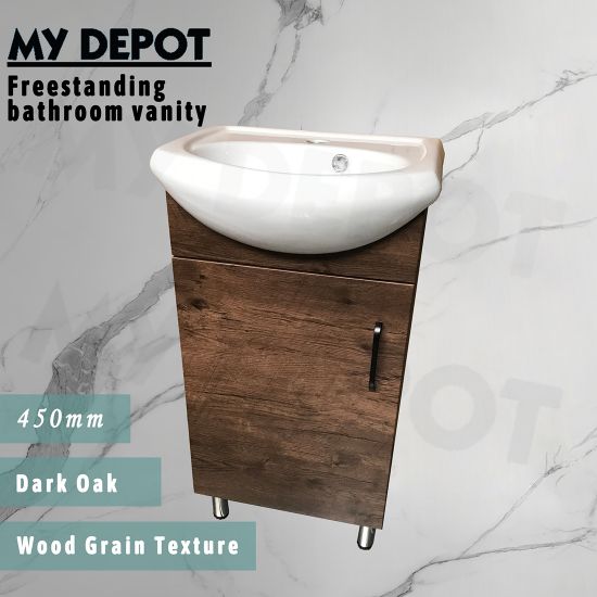 450L*850H*360DMM Dark Oak MDF Bathroom Vanity 1 Left Door Free Standing
