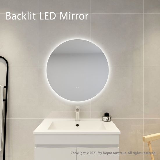 Certified Refurbished 700mm Round 3 Color Backlit LED Mirror