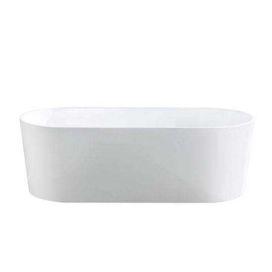 1700MM Free Standing Bathtub Round Gloss White Acrylic
