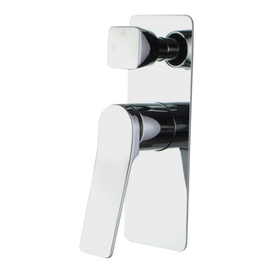 Square Chrome Wall Mixer With Diverter