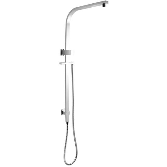 Chrome Square Shower Station without Shower Head and Handheld Shower