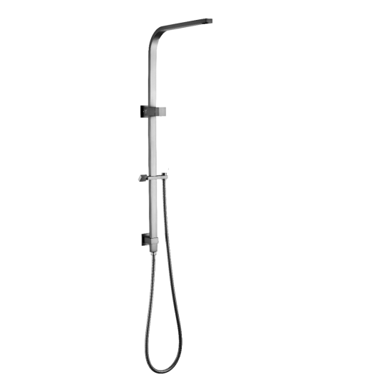 Square Brushed Nickel Shower Station without Shower Head and Handheld Shower