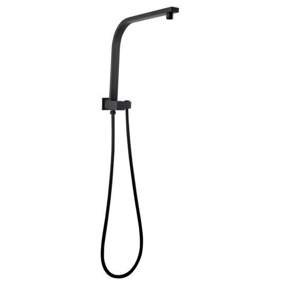 Square Black Shower Station without Shower Head and Handheld Shower