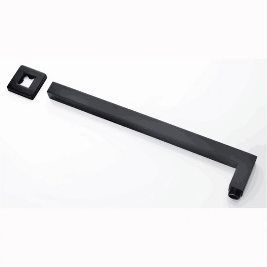 Square Black Wall Mounted Shower Arm 400mm