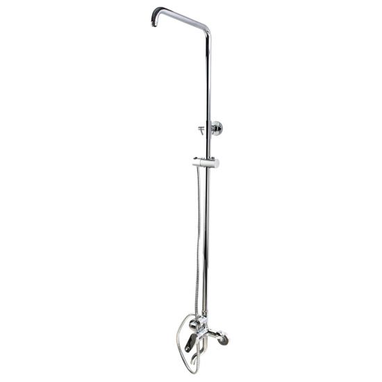 Round Chrome Shower Station without Shower Head and Handheld Shower