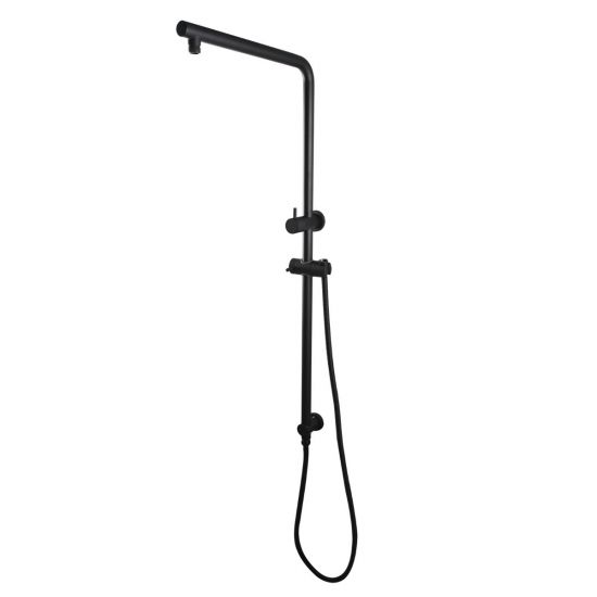 Round Black Shower Station(Right Angle) without Shower Head and Handheld Shower