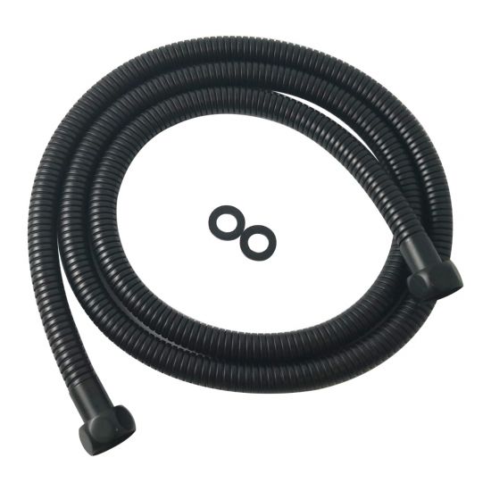 1500mm Black Stainless Steel Water Inlet/Outlet Shower Hose
