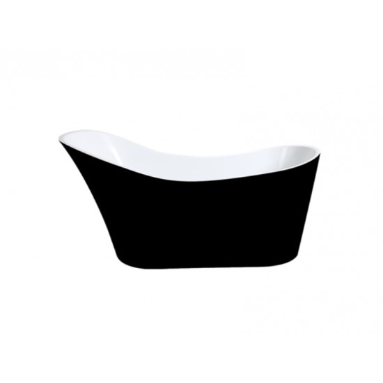 1700*730*835mm Free Standing Bathtub Gloss Black and withe NON OVERFLOW Waste Not Included