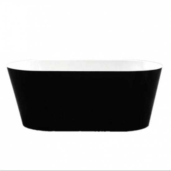 1700*830*578mm Free Standing Bathtub Gloss Black and withe NON OVERFLOW Waste Not Included
