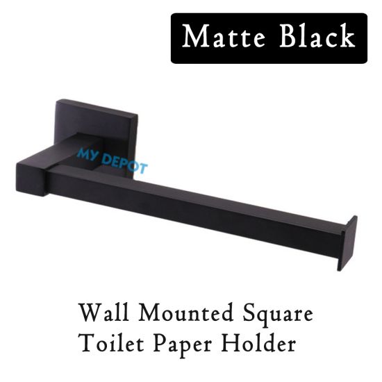 150MM Wall Mounted Round Toilet Paper Holder Matte Black