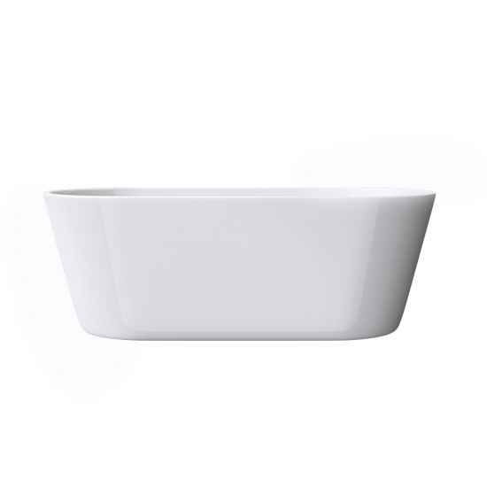 1500mm Oval Gloss White Acrylic Free Standing Bathtub No Overflow