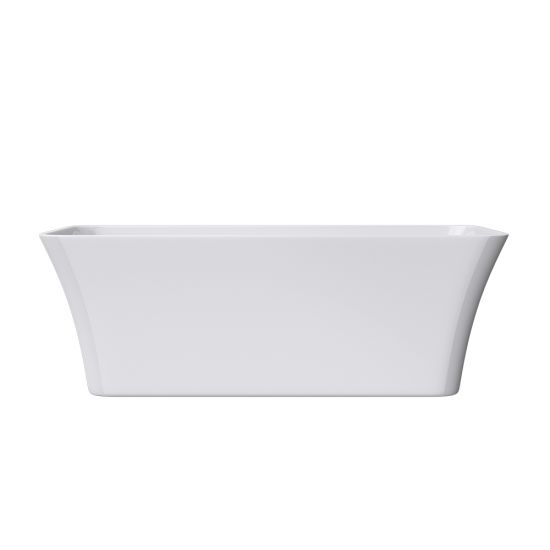 1700mm Rectangle Gloss White Acrylic Free Standing Bathtub No Overflow