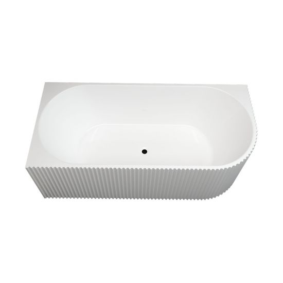 1700mm Kiama Grooved Gloss White Left Corner Fit Bathtub 
