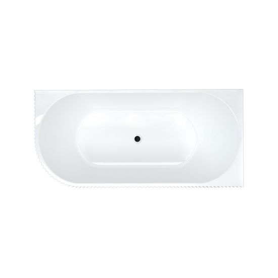 1700mm Kiama Grooved Gloss White Right Corner Fit Bathtub 