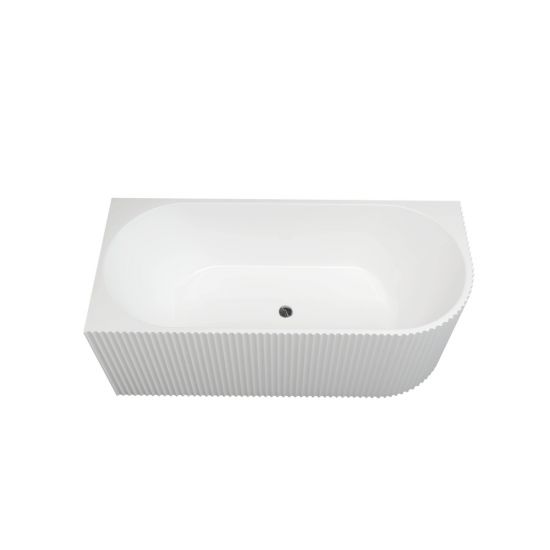 1500mm Kiama Grooved Gloss White Left Corner Fit Bathtub 