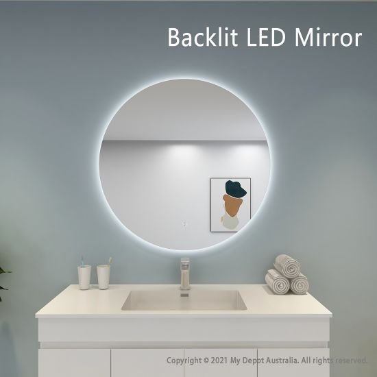900mm Round 3 Color Backlit LED Mirror(Touchless Sensor Switch)