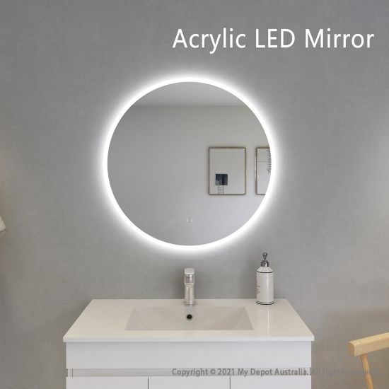 800mm Round 3 Color Frontlit LED Mirror(Touchless Sensor Switch)