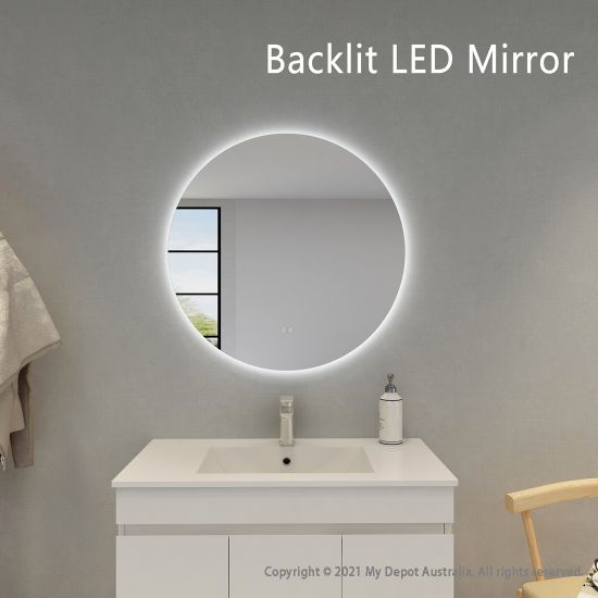 800mm Round 3 Color Backlit LED Mirror(Touchless Sensor Switch)