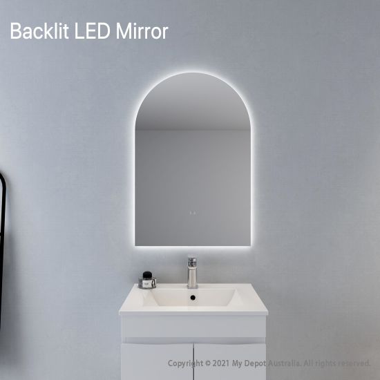 Certified Refurbished 600x900mm Alice Arch 3 Color Backlit LED Mirror Makeup Mirror