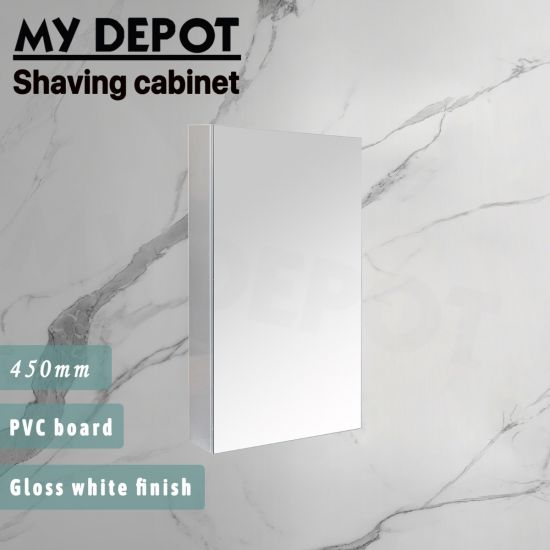 450L*150D*900HMM Pencil Edge Gloss White Single Door PVC Shaving Cabinet