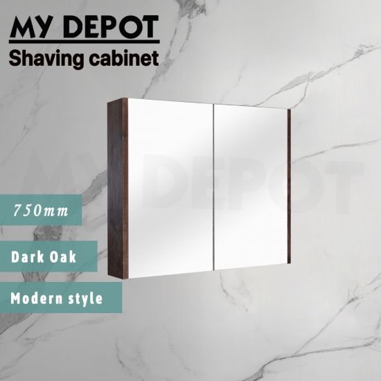 750L*150D*720HMM Pencil Mirror Dark Oak MDF 2 Doors Shaving Cabinet