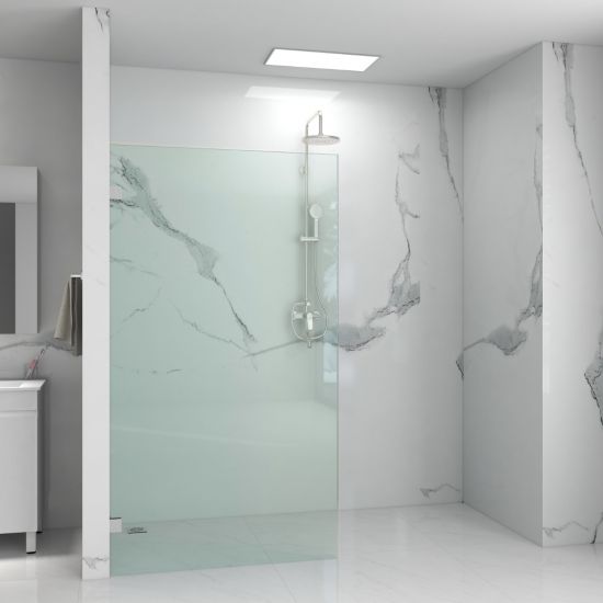 10mm Wall to Wall Frameless Shower Screen, Single Panel, Fixed Panel