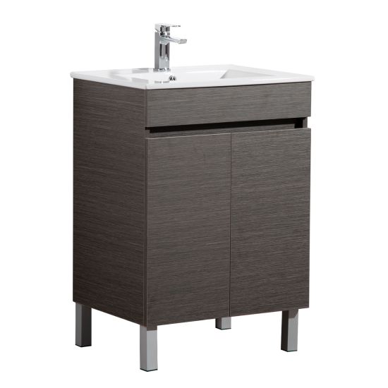 Evie 600*460*860mm Dark Brown Freestanding Bathroom Vanity Two Doors Only(Cabinet Only)