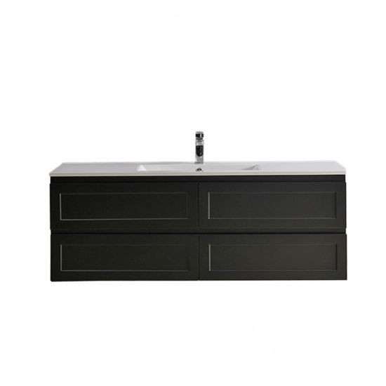 1500*460*560mm Fremantle Matte Black Wall Hung Bathroom Vanity 4 Drawers (Cabinet Only)