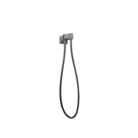 Square Gun Metal Grey Shower Rail without Handheld Shower(PVC Hose)