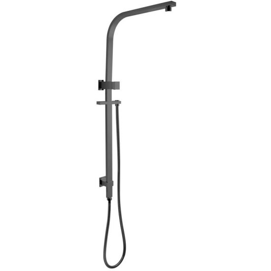 Square Brushed Nickel Shower Station without Shower Head and Handheld Shower(PVC Hose)
