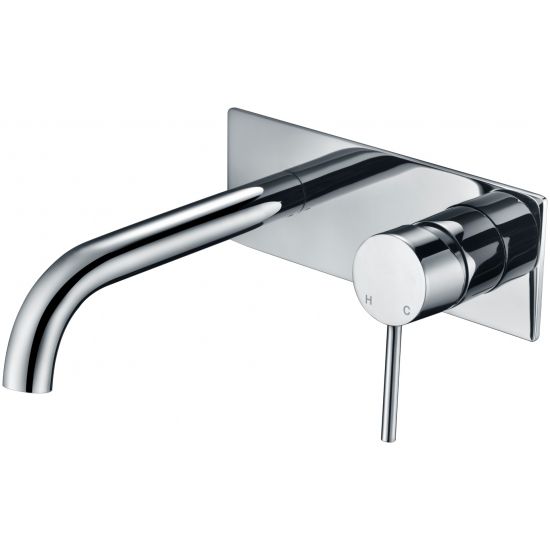 Hali Wall Basin Mixer Curved Spout Chrome