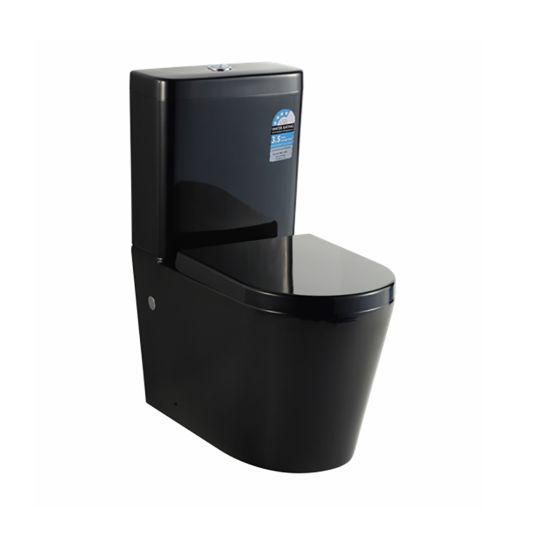 695*390*830mm Kasey Black Back To Wall Toilet Suite Box Rim Pan Dual Flush
