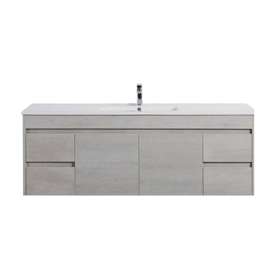 1500*460*525mm Polywood Concrete Grey Wall Hung Bathroom Vanity (Cabinet Only)