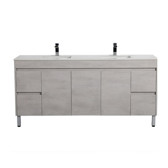 1800*460*860mm Polywood Concrete Grey Freestanding Bathroom Vanity (Cabinet Only)