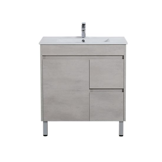 750*460*860mm Polywood Concrete Grey Freestanding Bathroom Vanity Right Drawer (Cabinet Only)